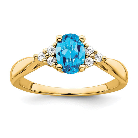 14k yellow gold blue topaz and real diamond ring rm7118 bt 012 ya