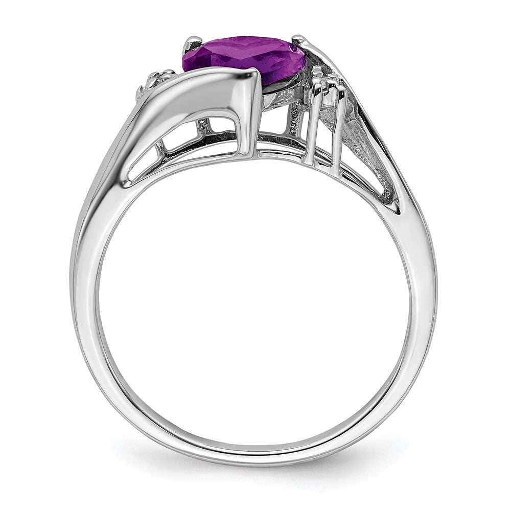 14k white gold amethyst and real diamond heart ring rm7151 am 001 wa
