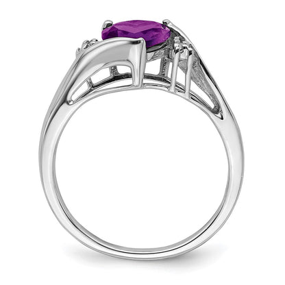 14k white gold amethyst and real diamond heart ring rm7151 am 001 wa
