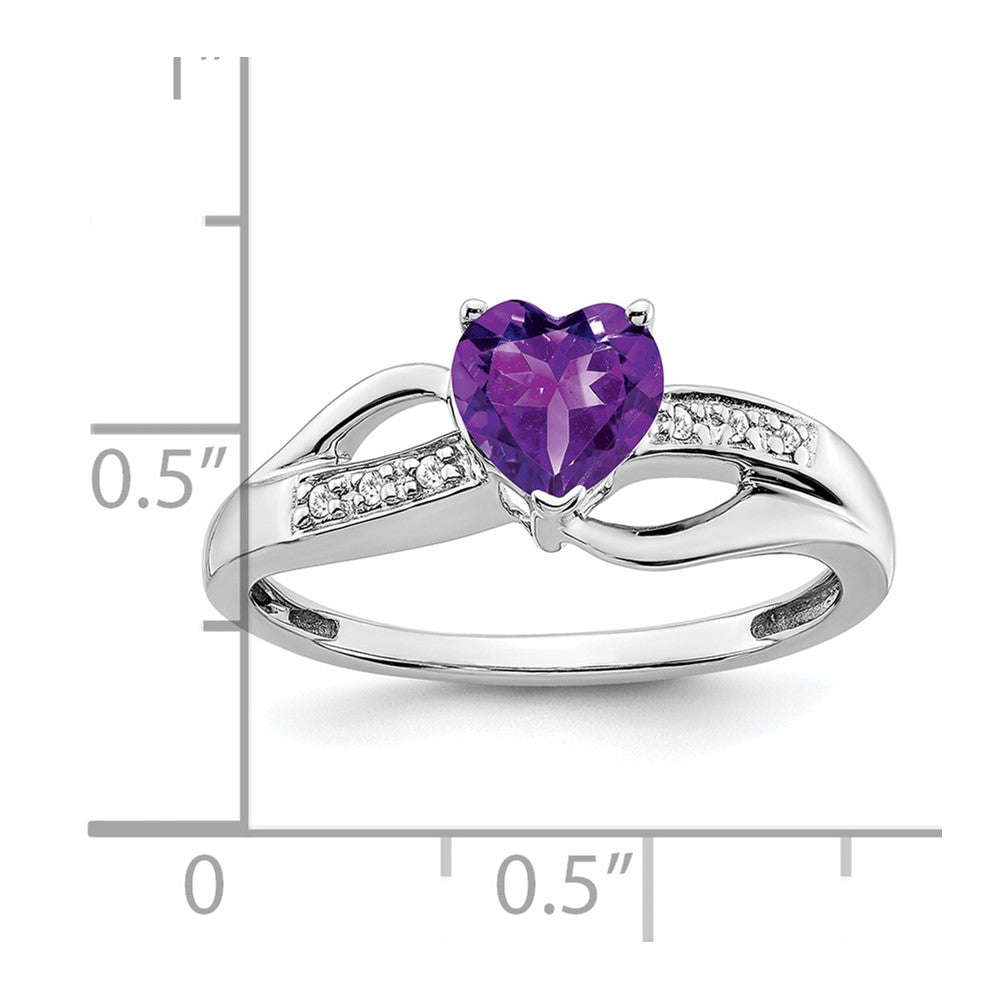 14k white gold amethyst and real diamond heart ring rm7152 am 003 wa