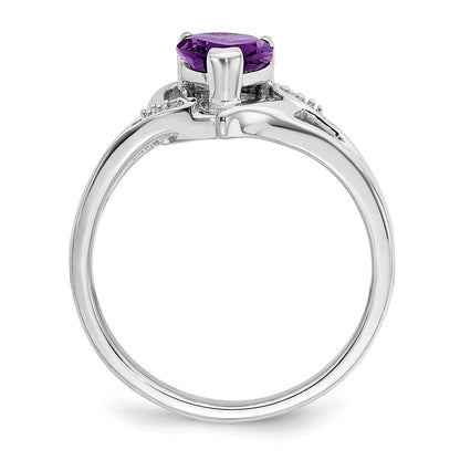 14k white gold amethyst and real diamond heart ring rm7153 am 001 wa