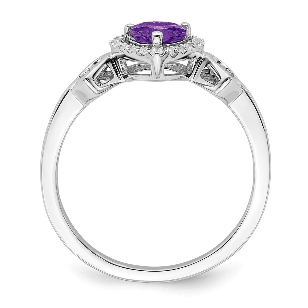 14k white gold amethyst and real diamond heart ring rm7154 am 009 wa
