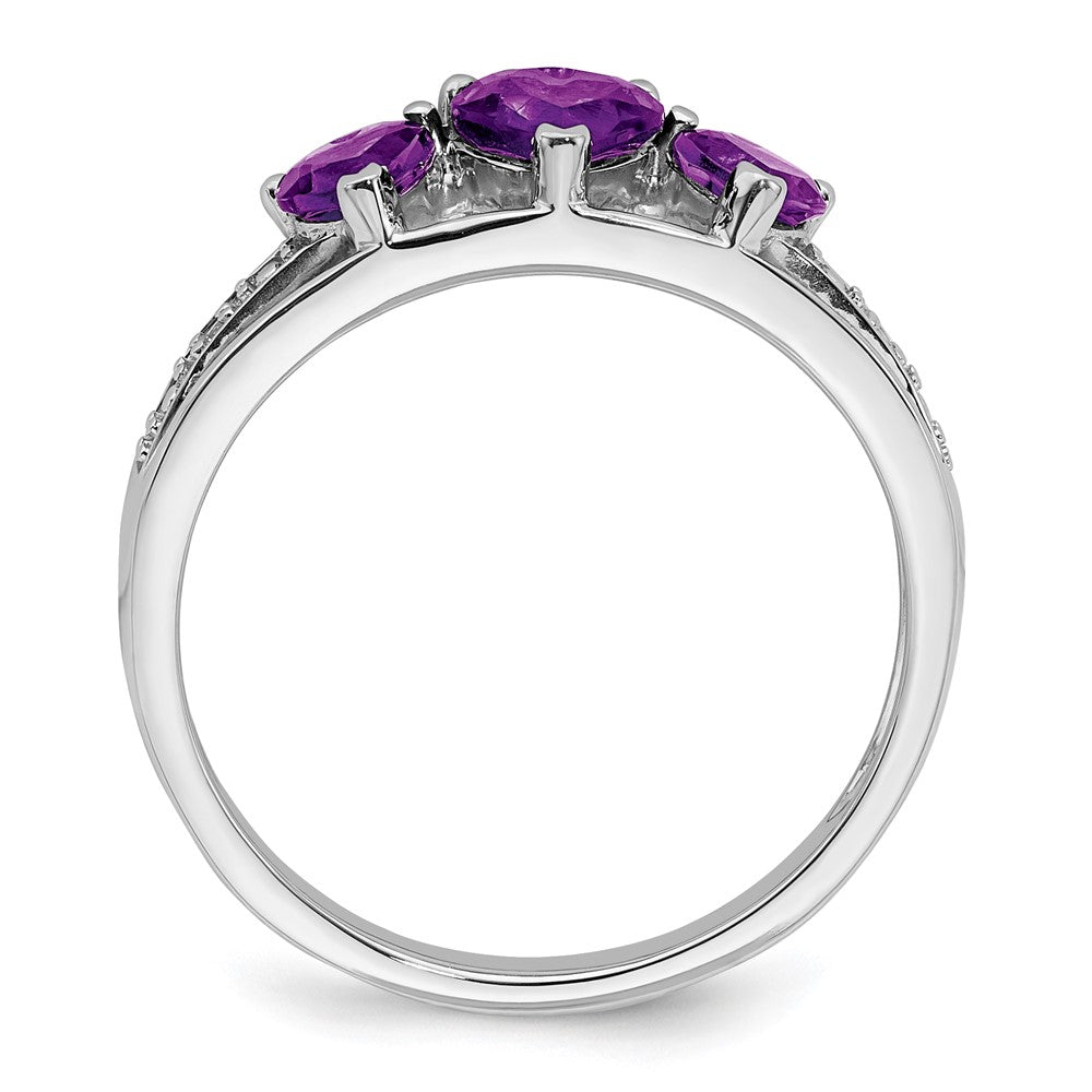 14k white gold amethyst and real diamond heart ring rm7155 am 001 wa