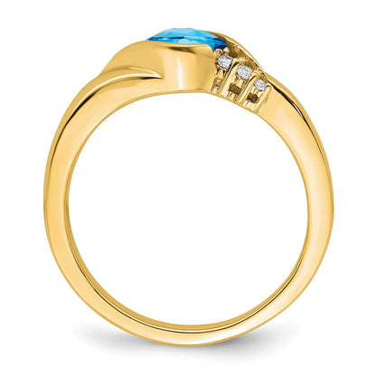 14k yellow gold blue topaz and real diamond ring rm7156 bt 006 ya