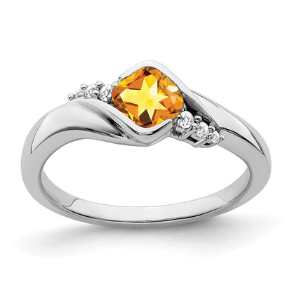 14k white gold citrine and real diamond ring rm7156 ci 006 wa