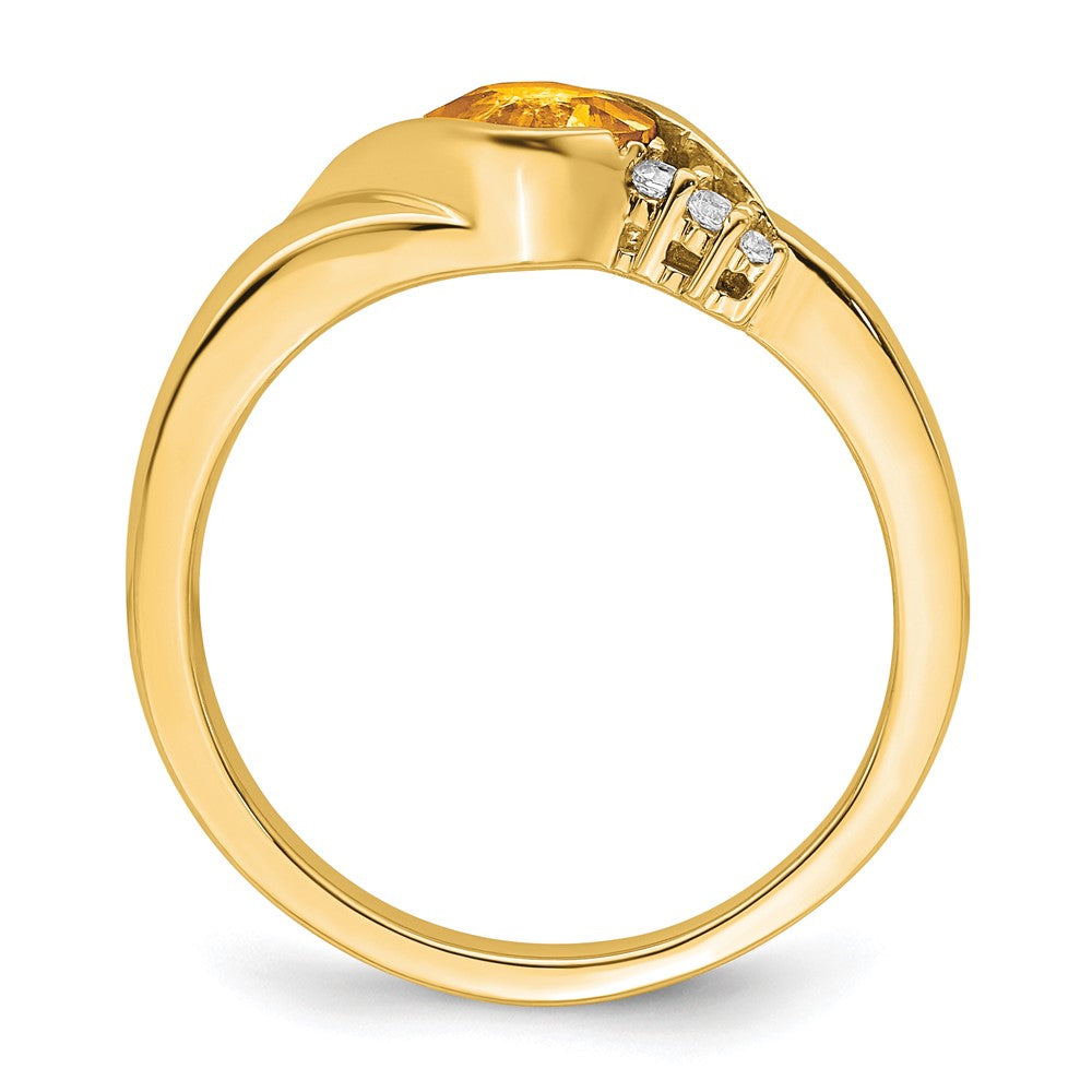14k yellow gold citrine and real diamond ring rm7156 ci 006 ya