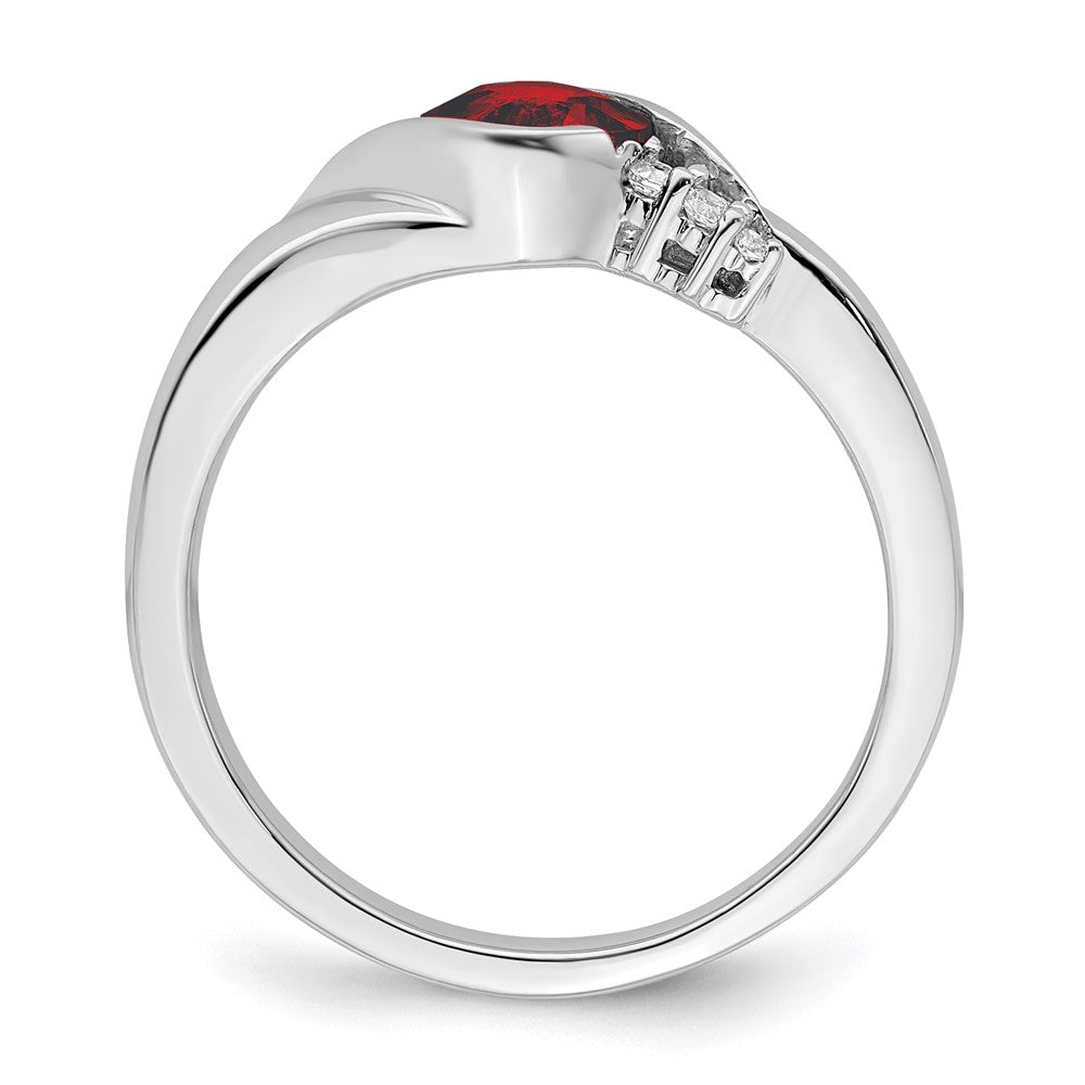 14k white gold garnet and real diamond ring rm7156 ga 006 wa