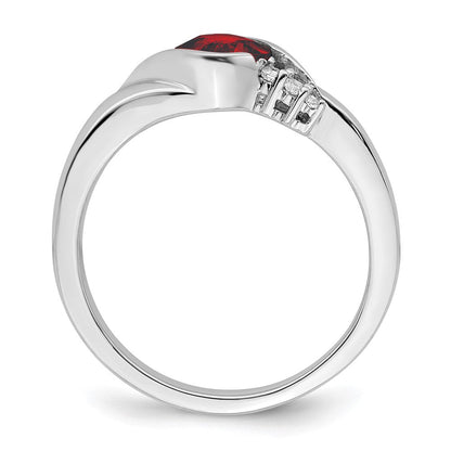 14k white gold garnet and real diamond ring rm7156 ga 006 wa