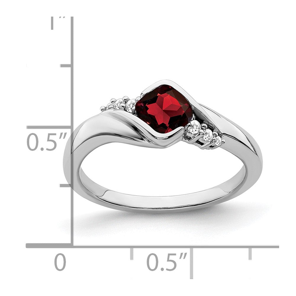 14k white gold garnet and real diamond ring rm7156 ga 006 wa