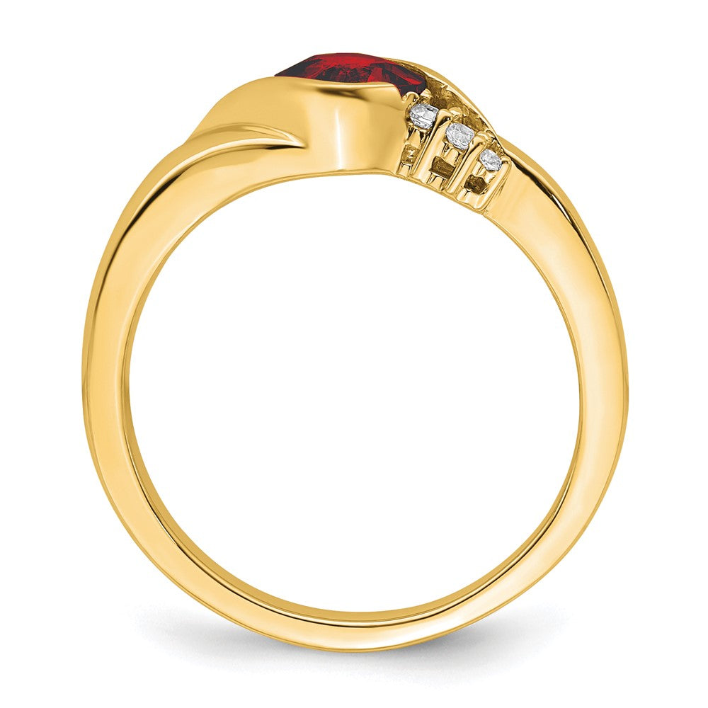14k yellow gold garnet and real diamond ring rm7156 ga 006 ya