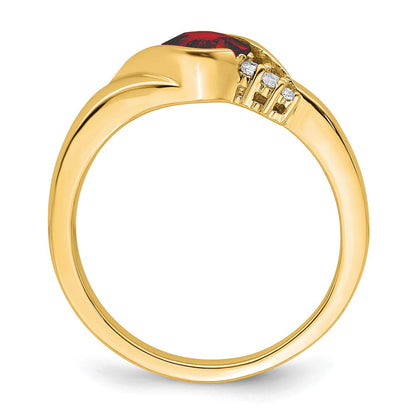 14k yellow gold garnet and real diamond ring rm7156 ga 006 ya