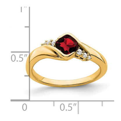 14k yellow gold garnet and real diamond ring rm7156 ga 006 ya