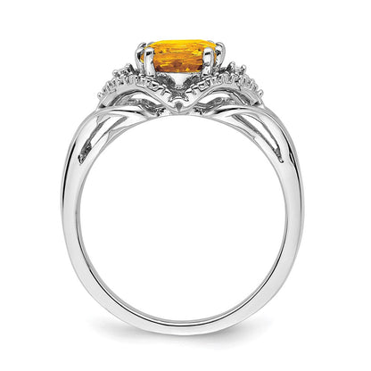 14k white gold citrine and real diamond ring rm7157 ci 003 wa