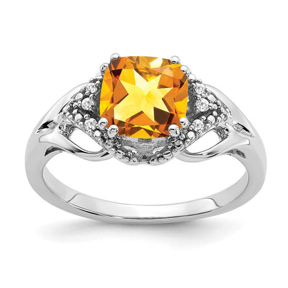14k white gold citrine and real diamond ring rm7157 ci 003 wa