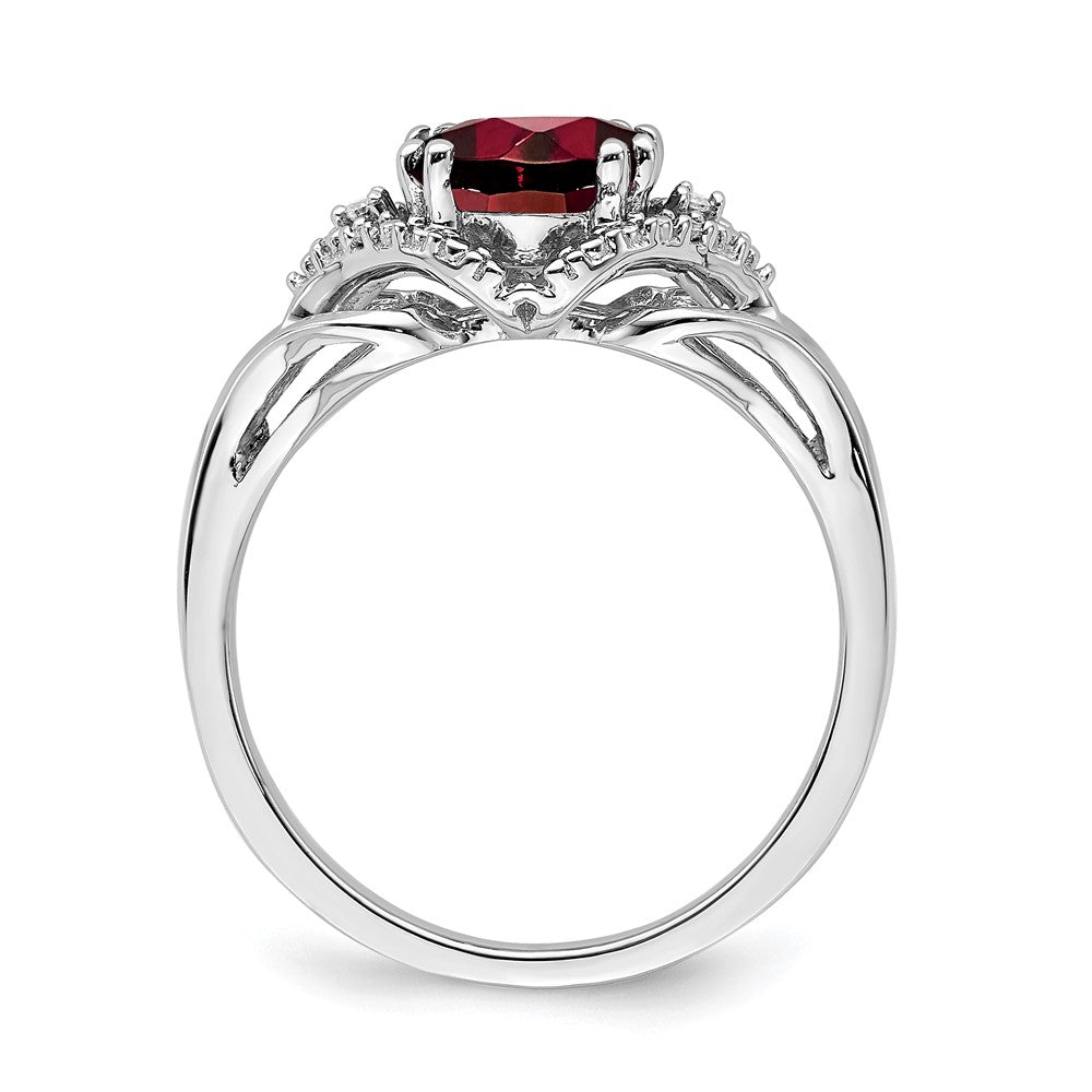 14k white gold garnet and real diamond ring rm7157 ga 003 wa