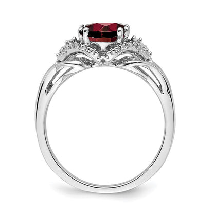 14k white gold garnet and real diamond ring rm7157 ga 003 wa