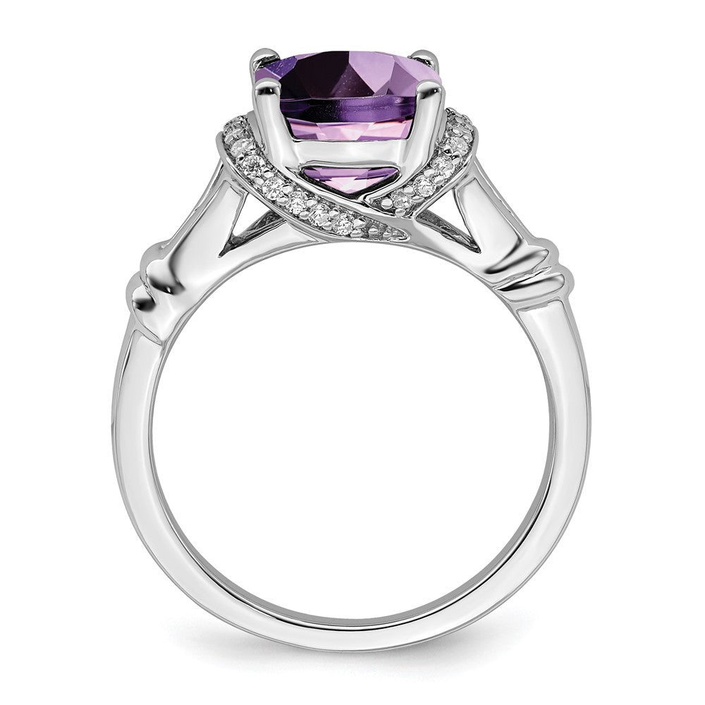 14k white gold amethyst and real diamond ring rm7158 am 013 wa
