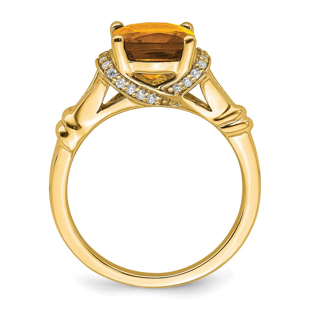 14k yellow gold citrine and real diamond ring rm7158 ci 013 ya
