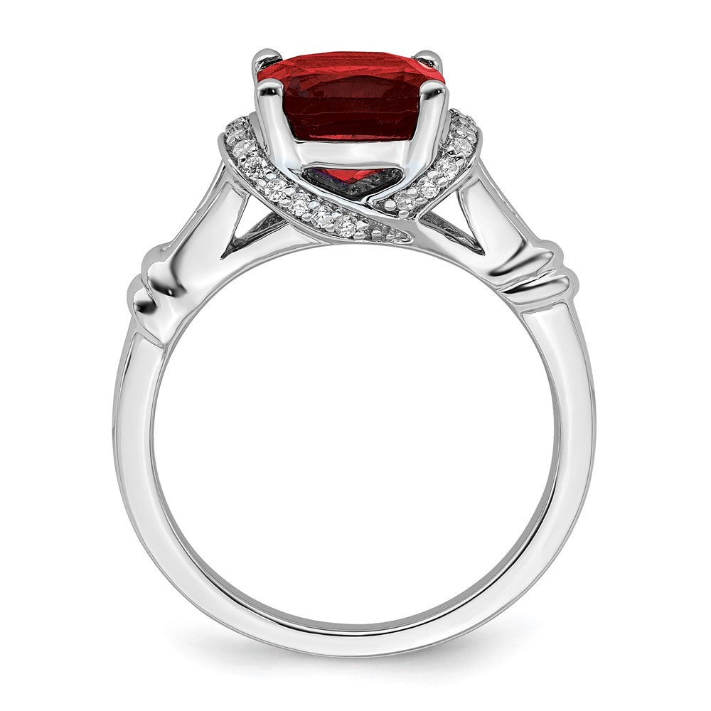 14k white gold garnet and real diamond ring rm7158 ga 013 wa