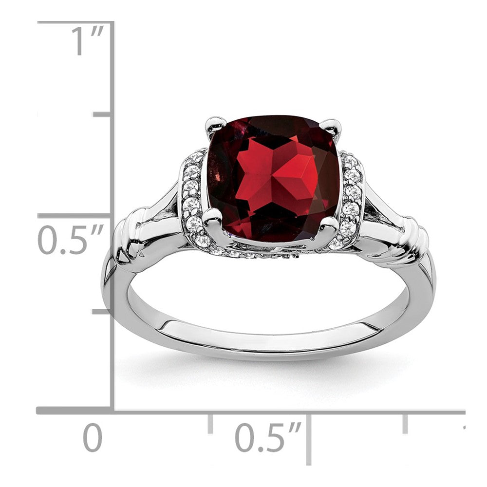 14k white gold garnet and real diamond ring rm7158 ga 013 wa