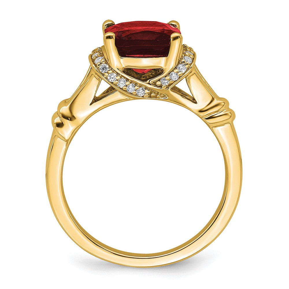 14k yellow gold garnet and real diamond ring rm7158 ga 013 ya