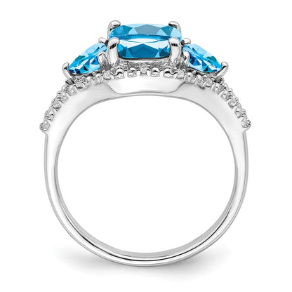 14k white gold blue topaz and real diamond ring rm7159 bt 007 wa