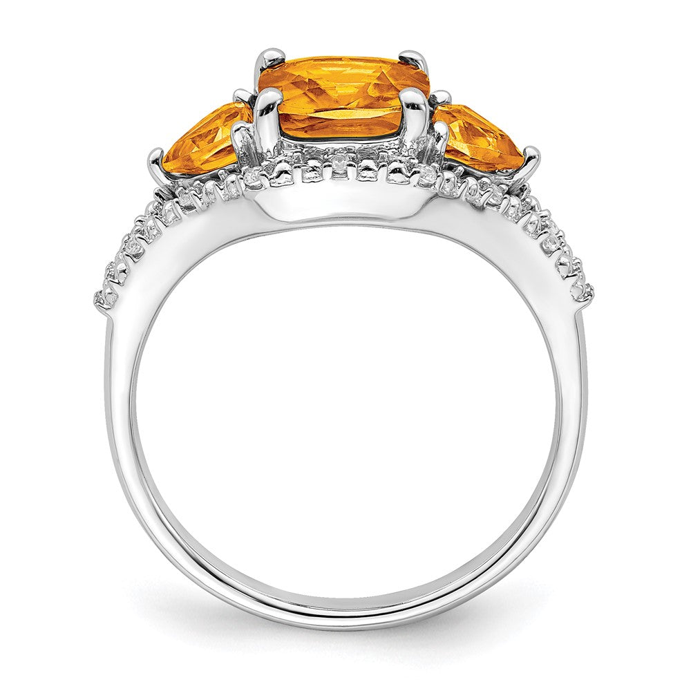 14k white gold citrine and real diamond ring rm7159 ci 007 wa