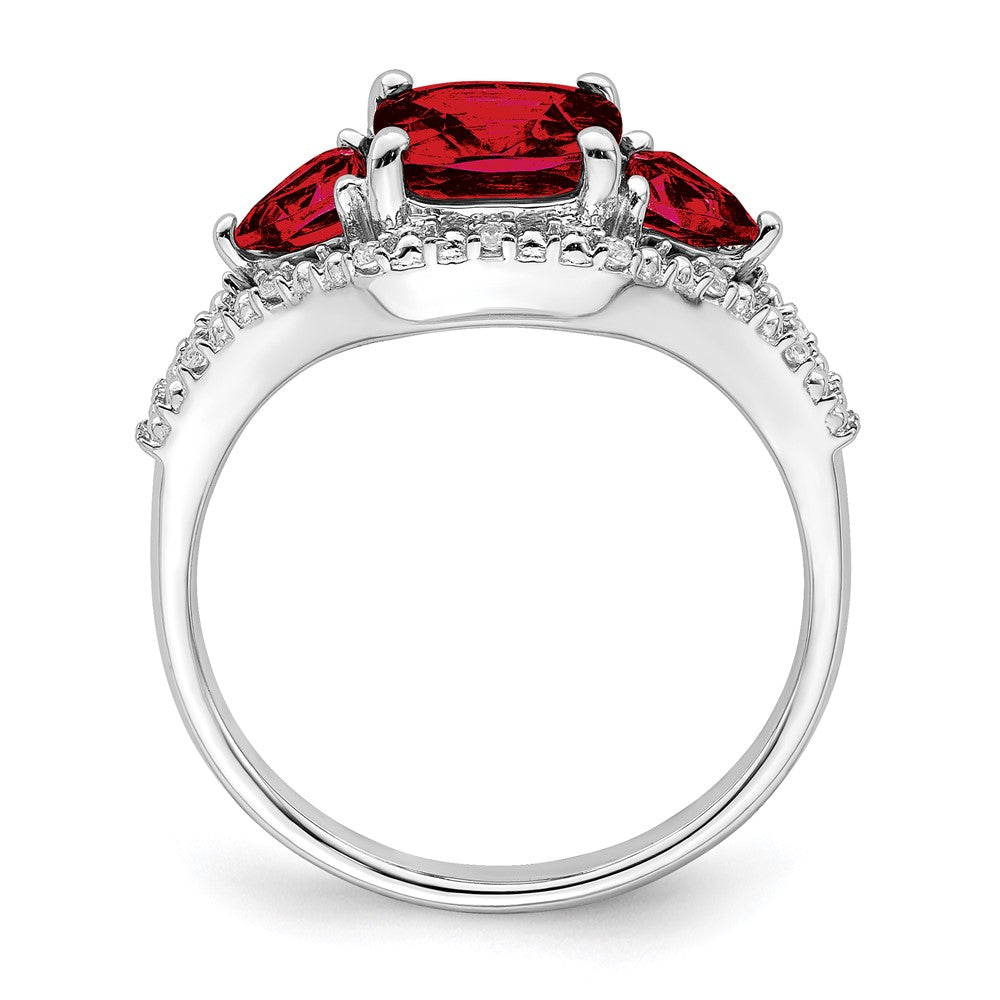 14k white gold garnet and real diamond ring rm7159 ga 007 wa