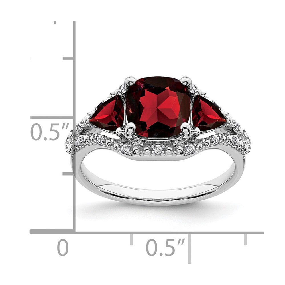 14k white gold garnet and real diamond ring rm7159 ga 007 wa