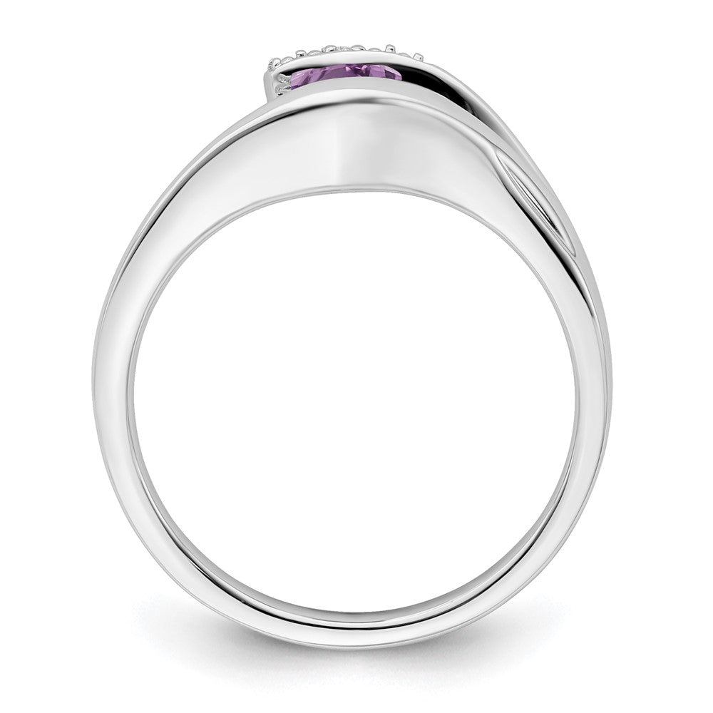 14k white gold trillion amethyst and real diamond ring rm7160 am 001 wa