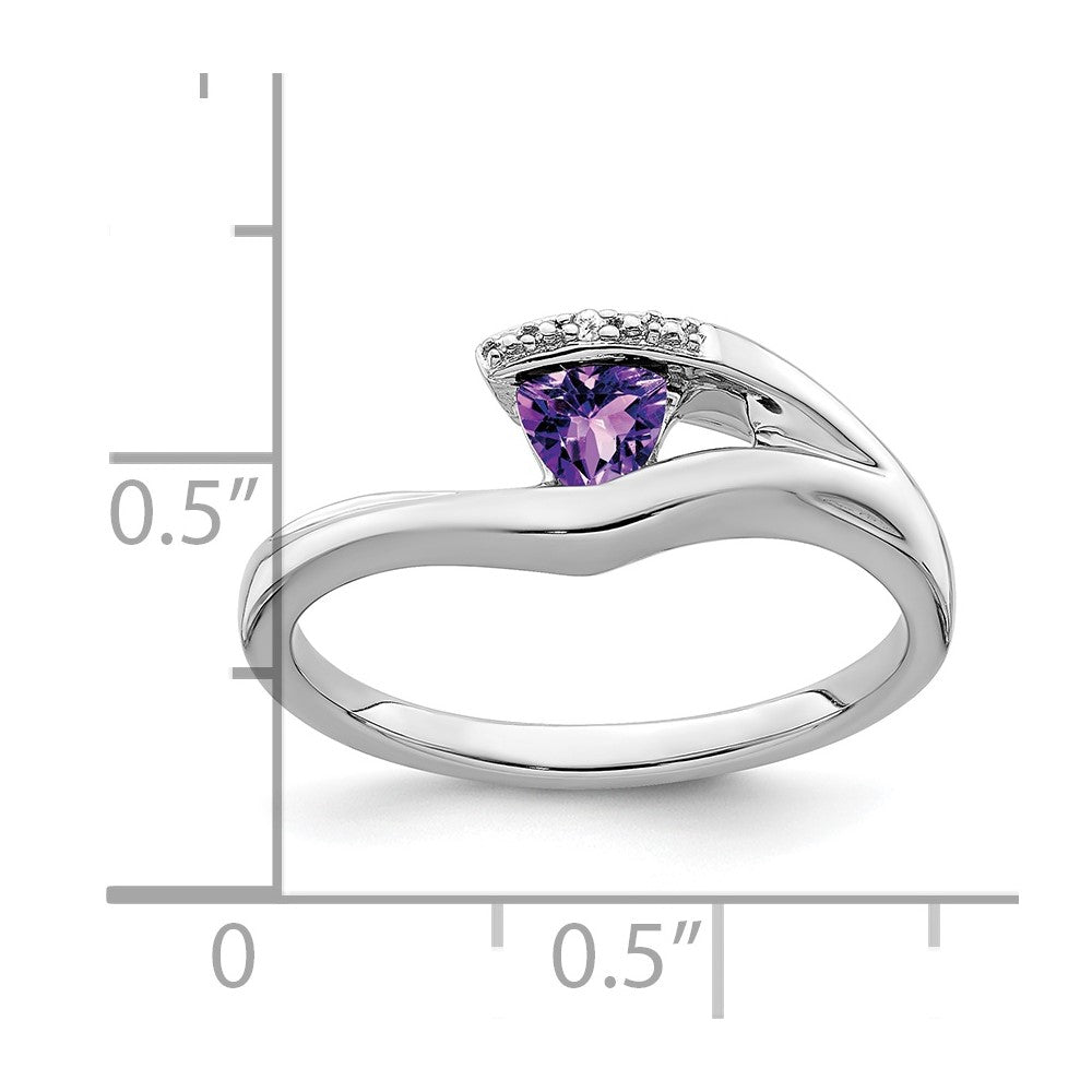 14k white gold trillion amethyst and real diamond ring rm7160 am 001 wa