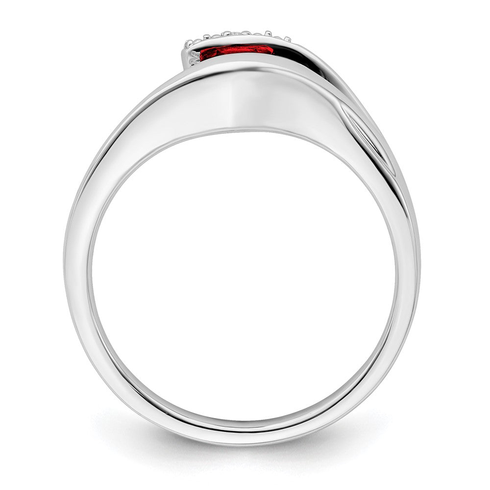 14k white gold trillion garnet and real diamond ring rm7160 ga 001 wa