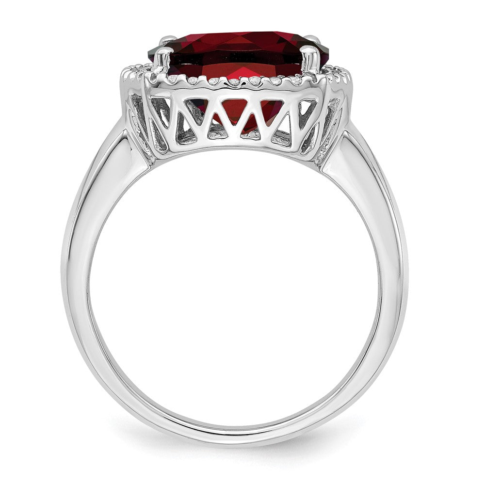 14k white gold garnet and real diamond ring rm7161 ga 014 wa