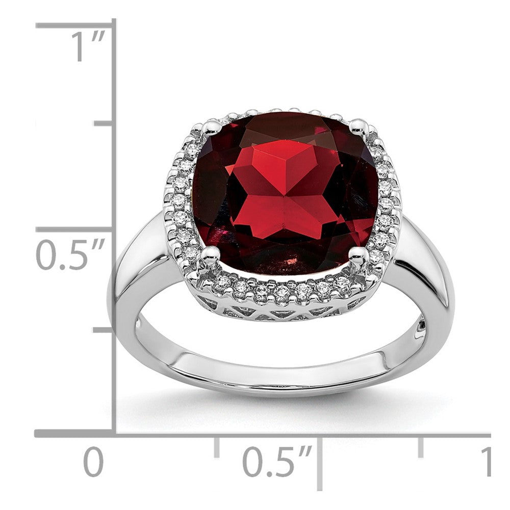 14k white gold garnet and real diamond ring rm7161 ga 014 wa