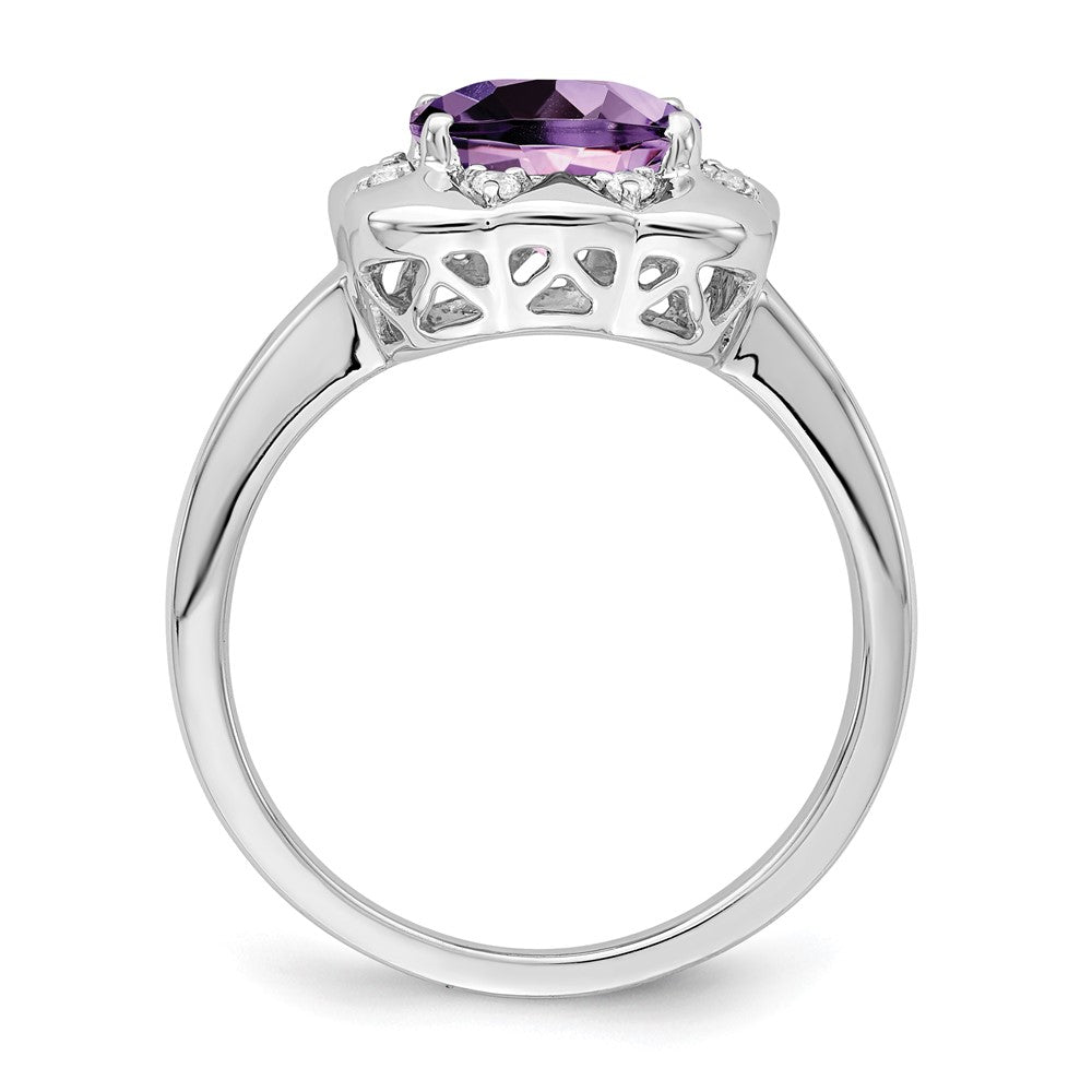 14k white gold amethyst and real diamond ring rm7162 am 008 wa