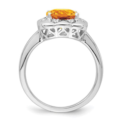 14k white gold citrine and real diamond ring rm7162 ci 008 wa