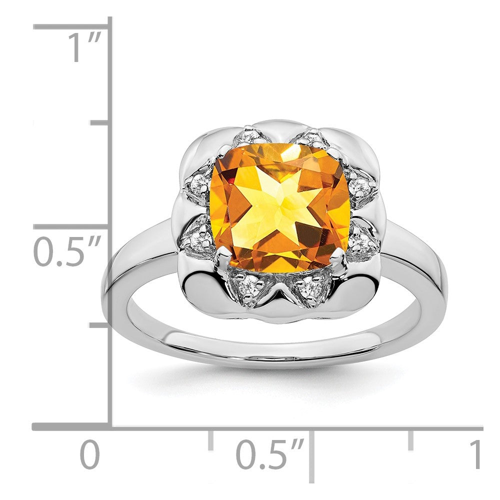14k white gold citrine and real diamond ring rm7162 ci 008 wa