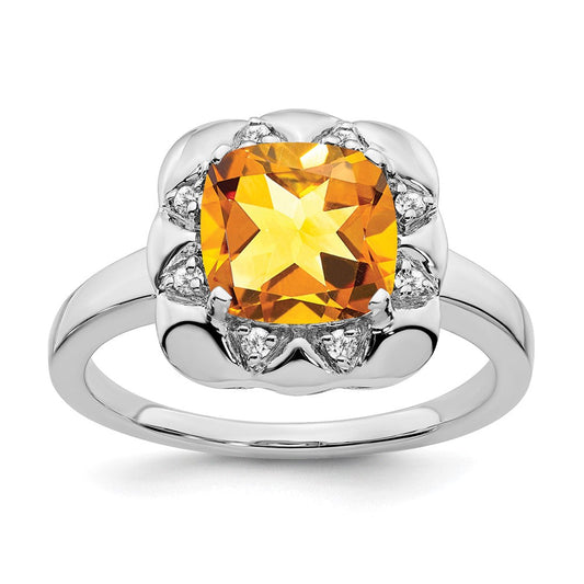 14k white gold citrine and real diamond ring rm7162 ci 008 wa