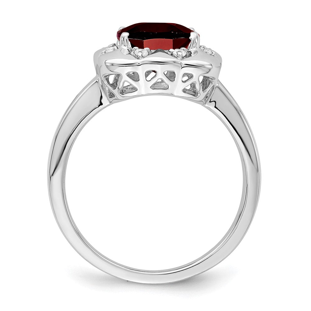 14k white gold garnet and real diamond ring rm7162 ga 008 wa