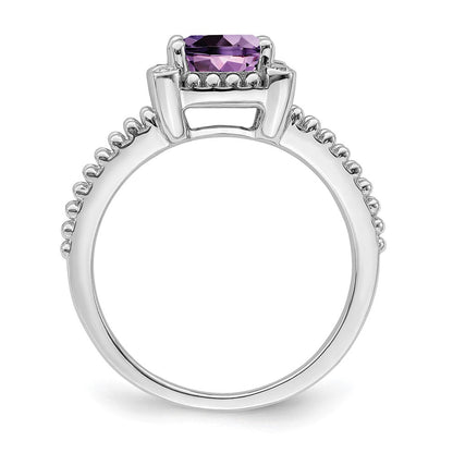 14k white gold cushion amethyst and real diamond ring rm7163 am 004 wa