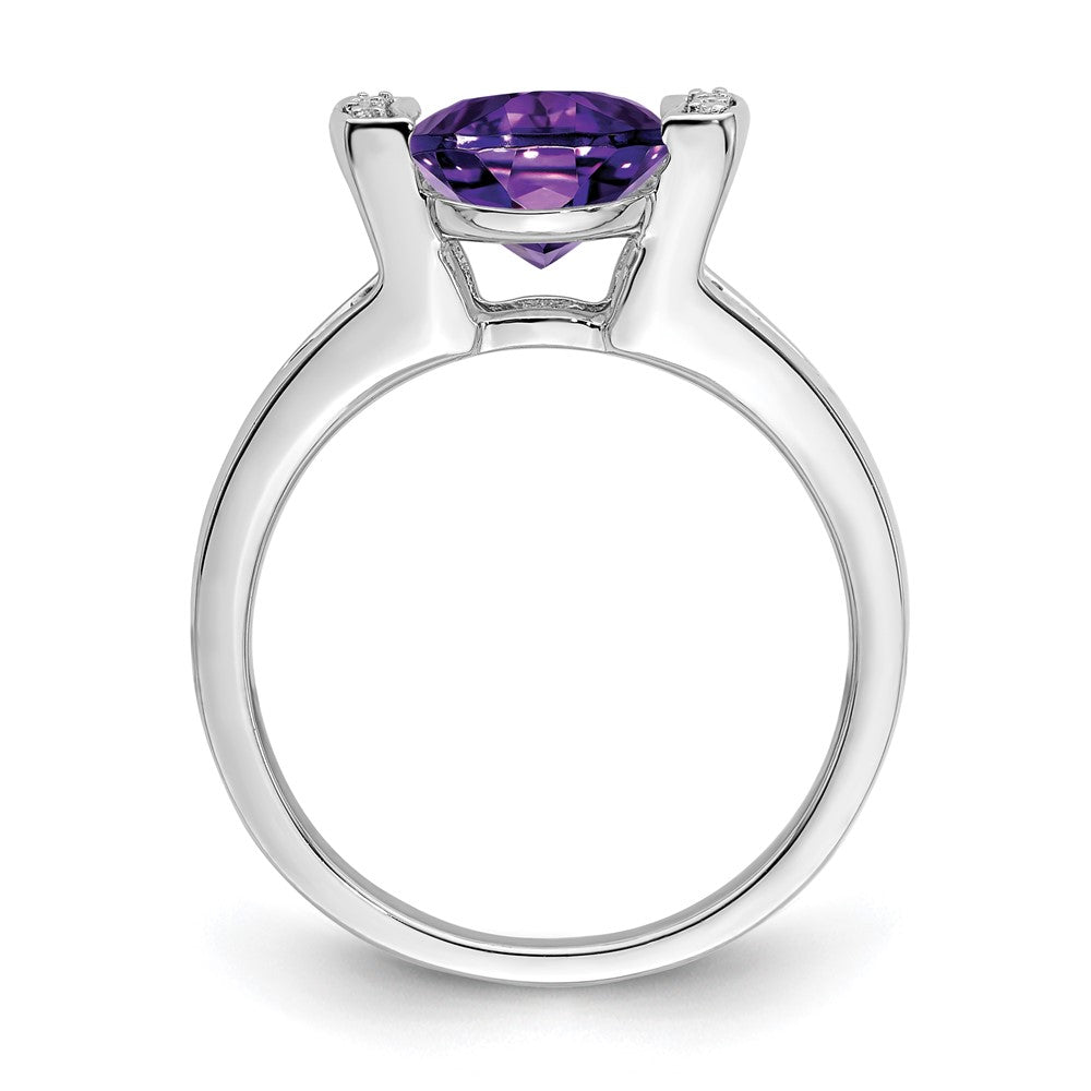14k white gold oval amethyst and real diamond ring rm7165 am 003 wa