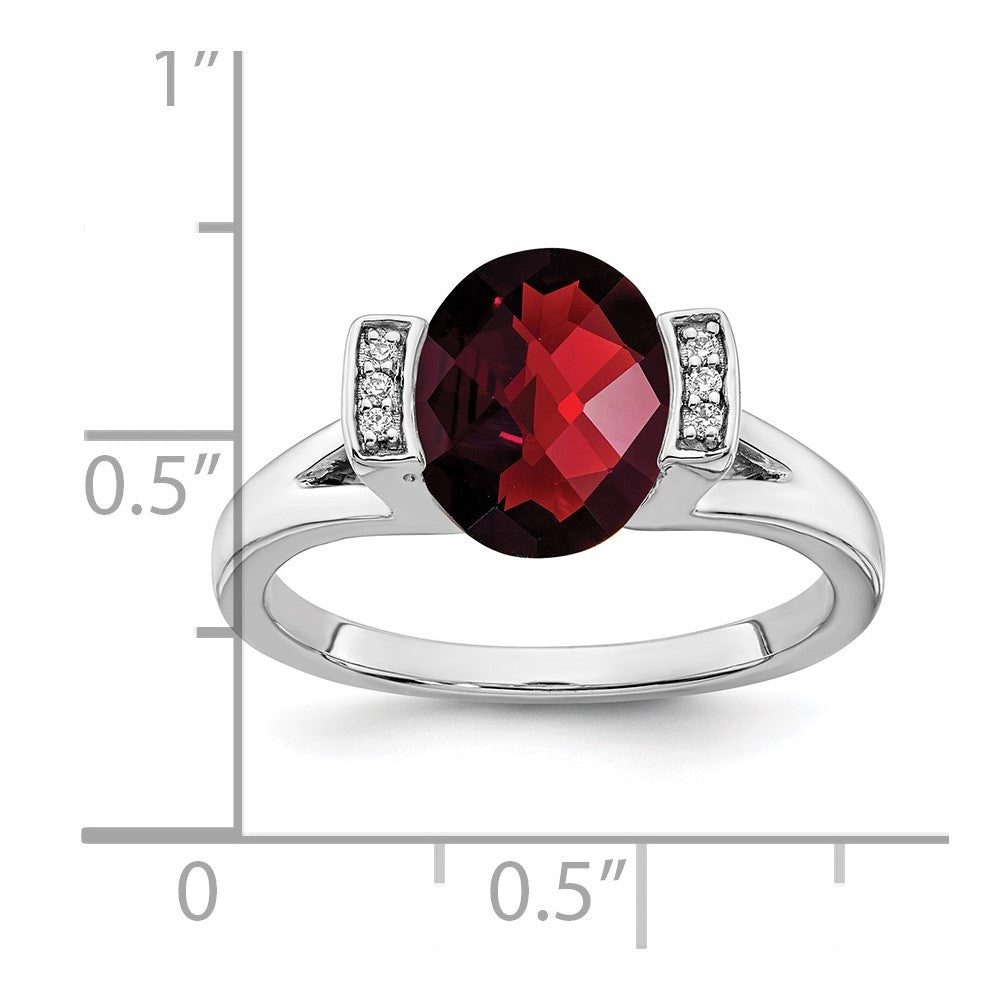 14k white gold oval garnet and real diamond ring rm7165 ga 003 wa