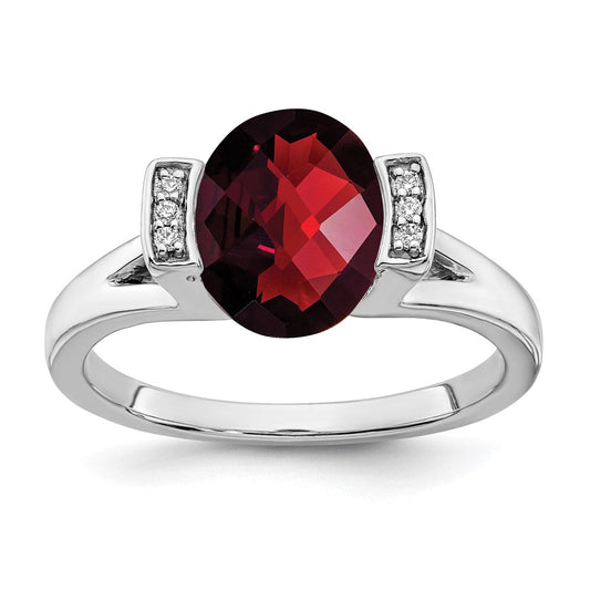 14k white gold oval garnet and real diamond ring rm7165 ga 003 wa
