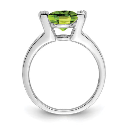 14k white gold oval peridot and real diamond ring rm7165 pe 003 wa