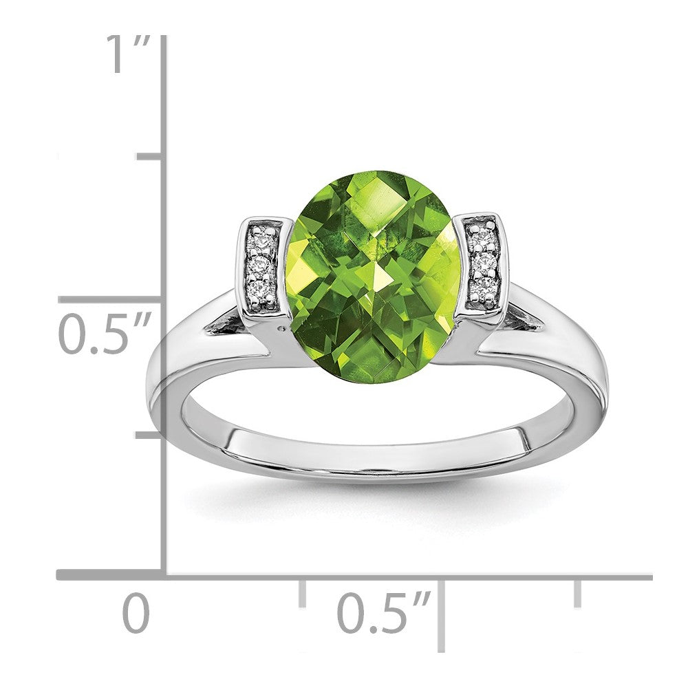 14k white gold oval peridot and real diamond ring rm7165 pe 003 wa