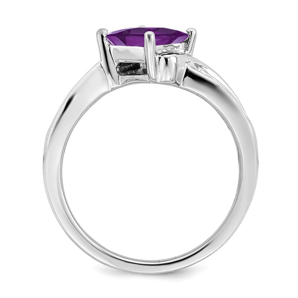 14k white gold square amethyst and real diamond ring rm7166 am 012 wa