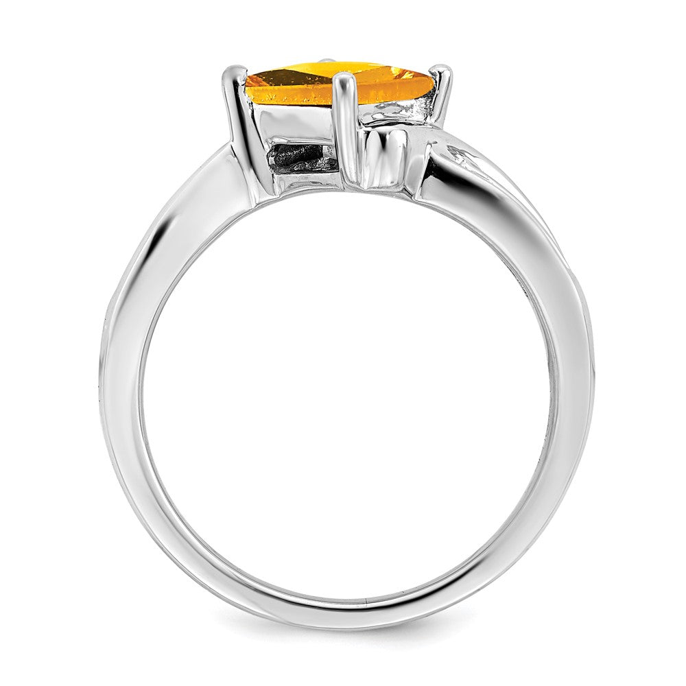 14k white gold square citrine and real diamond ring rm7166 ci 012 wa