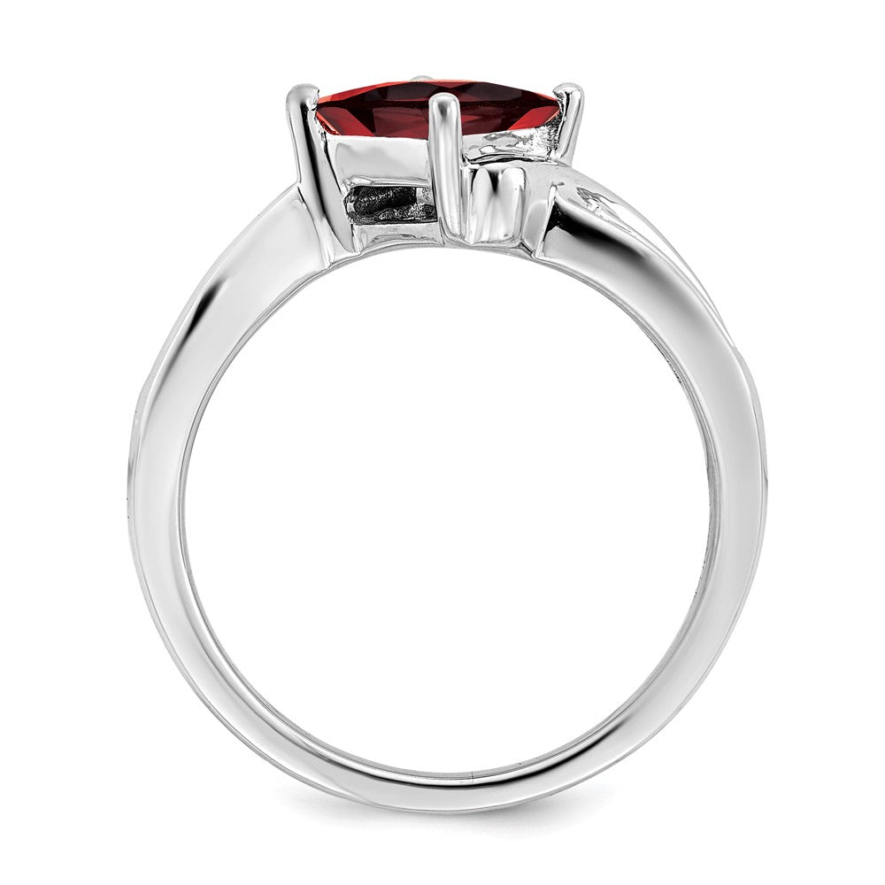 14k white gold square garnet and real diamond ring rm7166 ga 012 wa