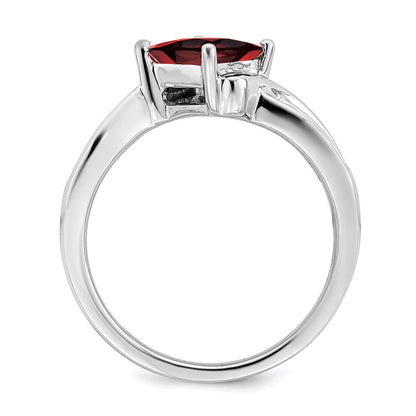14k white gold square garnet and real diamond ring rm7166 ga 012 wa