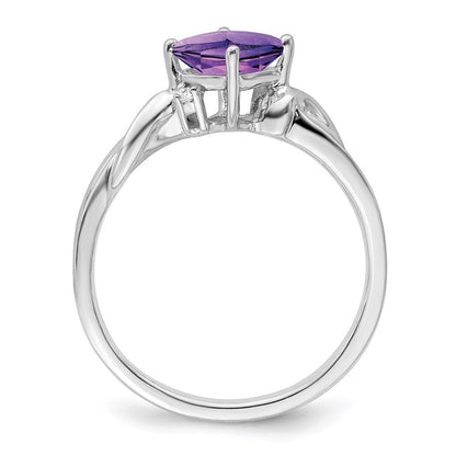 14k white gold cushion amethyst and real diamond ring rm7167 am 003 wa